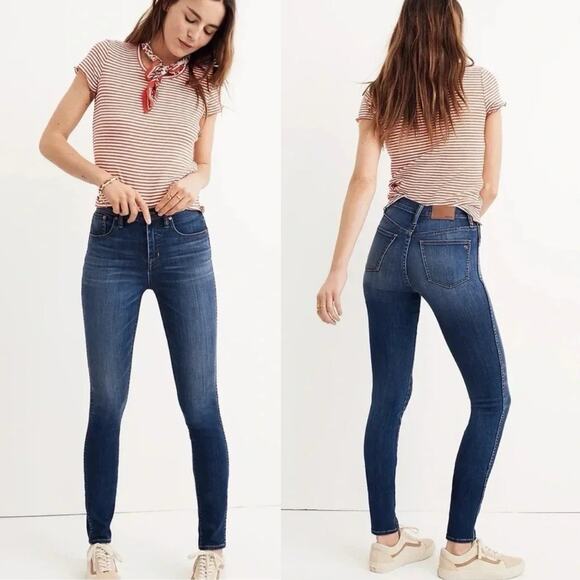 Madewell 10" High-Rise Skinny Skinny Jeans in Dark Wash Women Size 26 - Picture 1 of 9